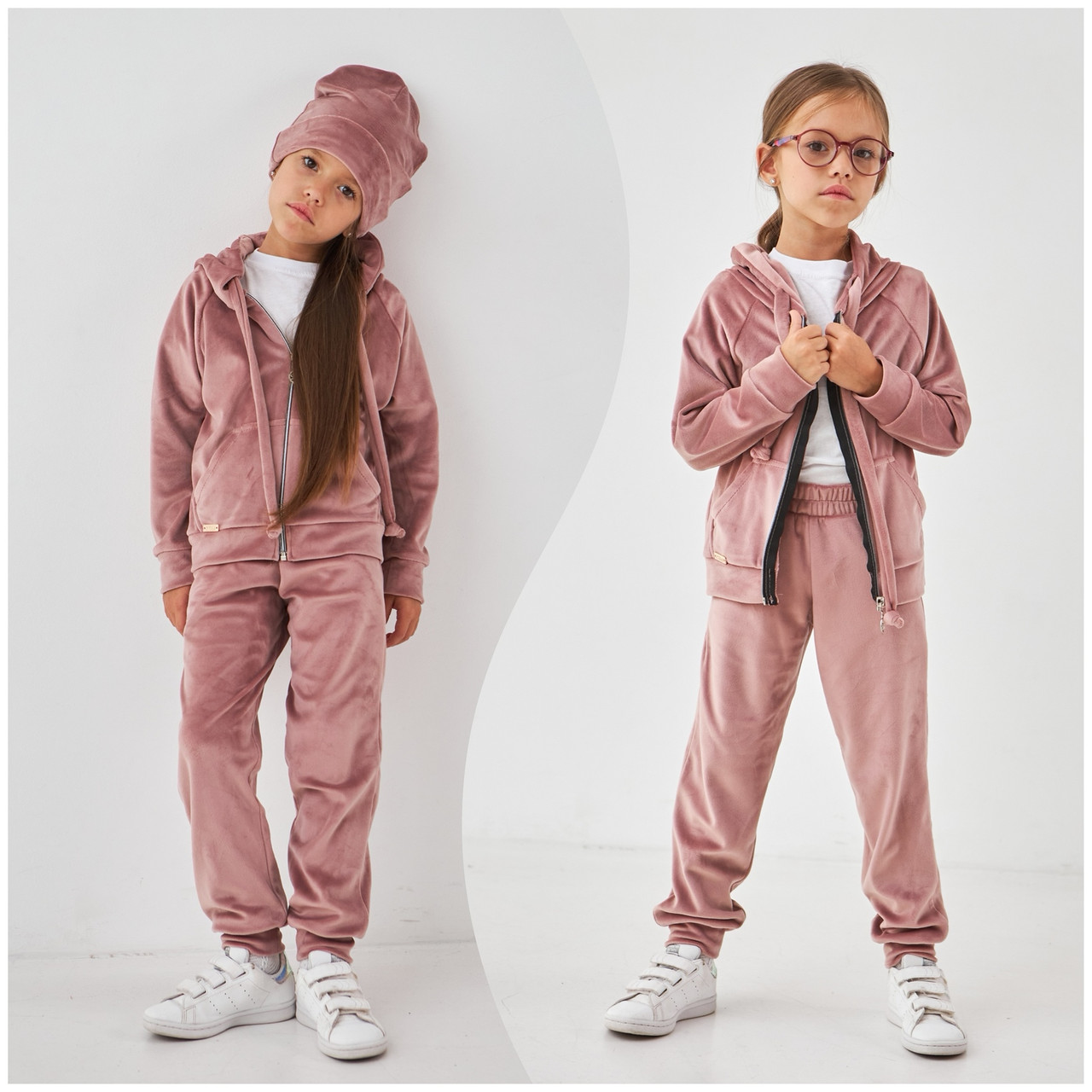 Дитячий Велюровий Костюм на Дівчинку 116 см 002545 Рожевий