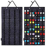 Органайзер підвісний, вітрина, стенд для настінного зберігання, показу чого завгодно: 60 комірок, повсть 100%, фото 2