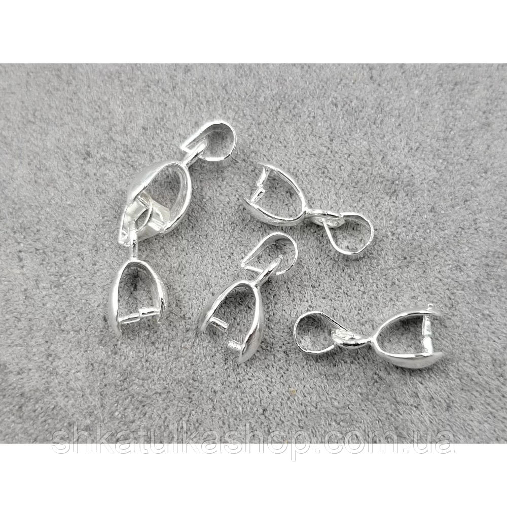 Тримачі для намистин 4*14мм, 20 штук, колір срібло, фото 1