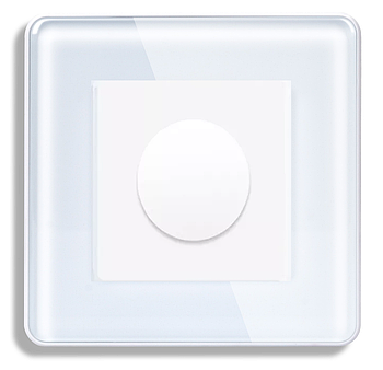 Скляний диммер 1DAL | Світлорегулятор механічний Білий (G86D-RDM.WT)