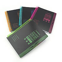 Зошит на спіралі "Black" клітина, A5 P120 розділювач 1шт/єтік