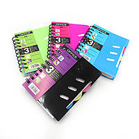 Зошит на спіралі "Office" клітина, A6 P120 70G роздільник 1шт/єтік