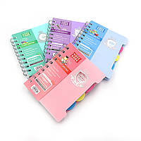 Зошит на спіралі "Premium" клітина, A6 P120 70G роздільник 1шт/єтік