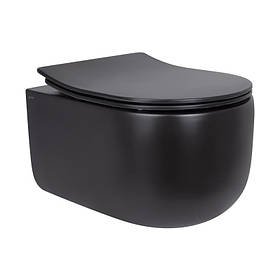 Унітаз підвісний Qtap Taurus безободковий з сидінням Soft-close QT2433084EUQMB