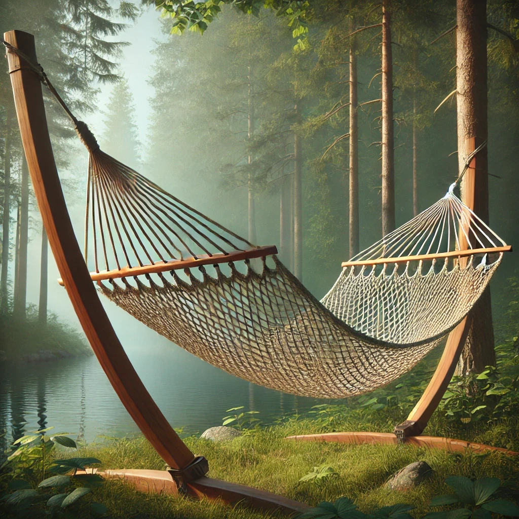 Гамак для дачі туристичний гамак-сітка "Рибацький 4" з перекладинами для кемпінгу та саду, фото 1