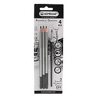 Акварельні графітні олівці 2B.4B.6B+ пензлик для ескізів Acmeliae, 1шт/єтік