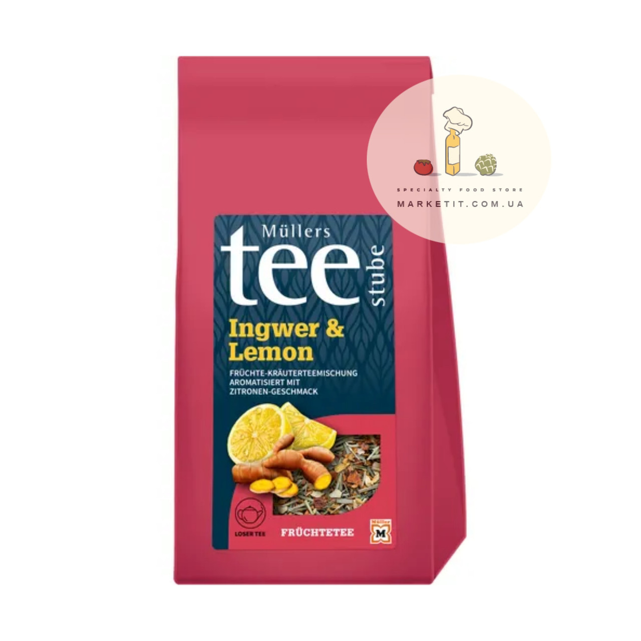 Фруктовий чай розсипний Mullers Tee Ingwer&Lemon, з імбиром і лимоном 200 г., фото 1