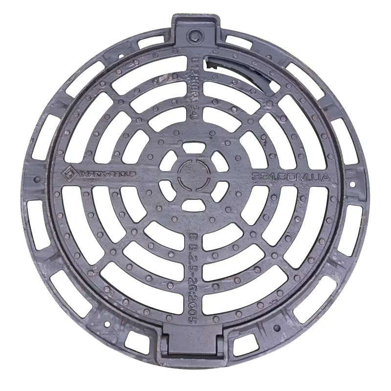 Дощ приймач чавун. коло. серед. типу "ДБ" В125 зі з/п + шарні (d-800 мм, h-80 мм) ВЧ (КТ-13), фото 1