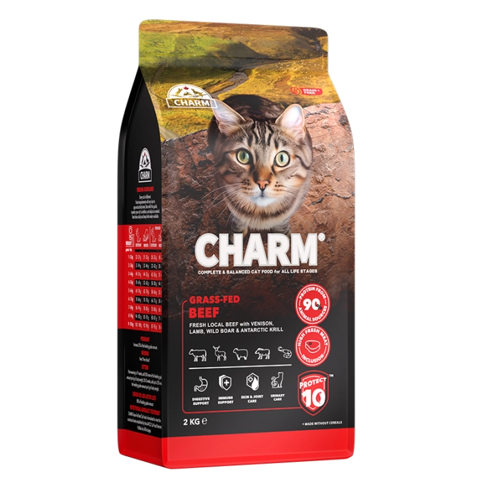 Сухий корм для котів Charm (Чарм) Grass-Fed Beef з яловичини відгодованої на траві 2 кг