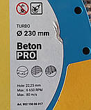 Диск круг алмазний відрізний по камню бетону Baumesser Turbo Beton Pro 230X22,23Х2,6 мм 90215008017, фото 6
