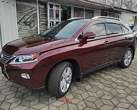 Дефлектори вікон із хром молдингом (вітровики) Lexus RX 2009-2015