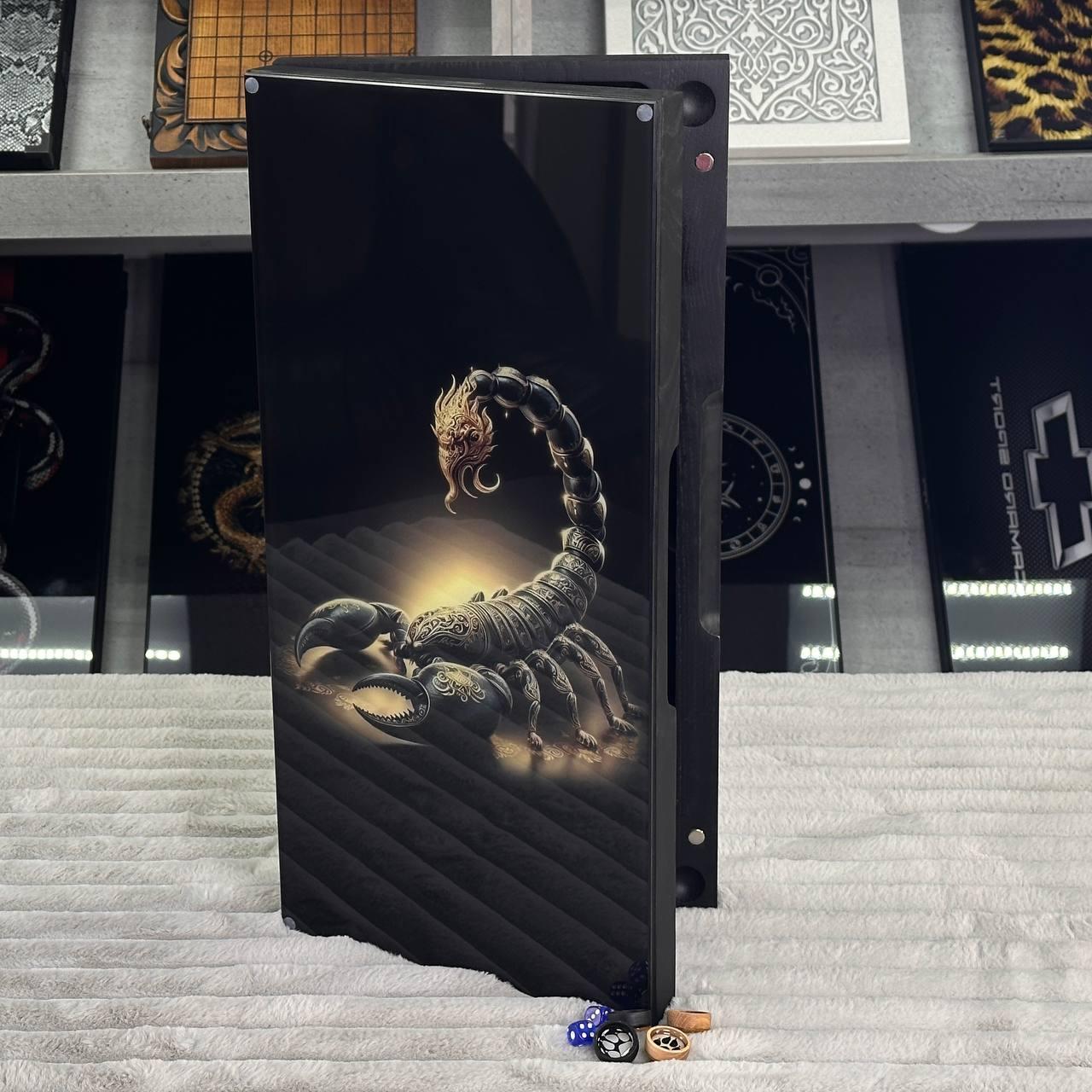 Нарди скляніз деревом 50х25см Скорпіон, фото 1