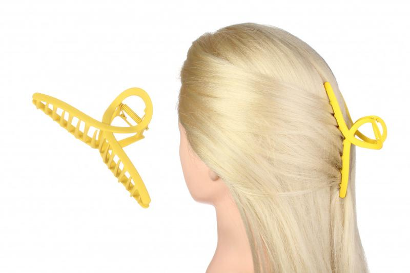 Заколка краб для волосся метал жовтий 11,5 см (1-192988)