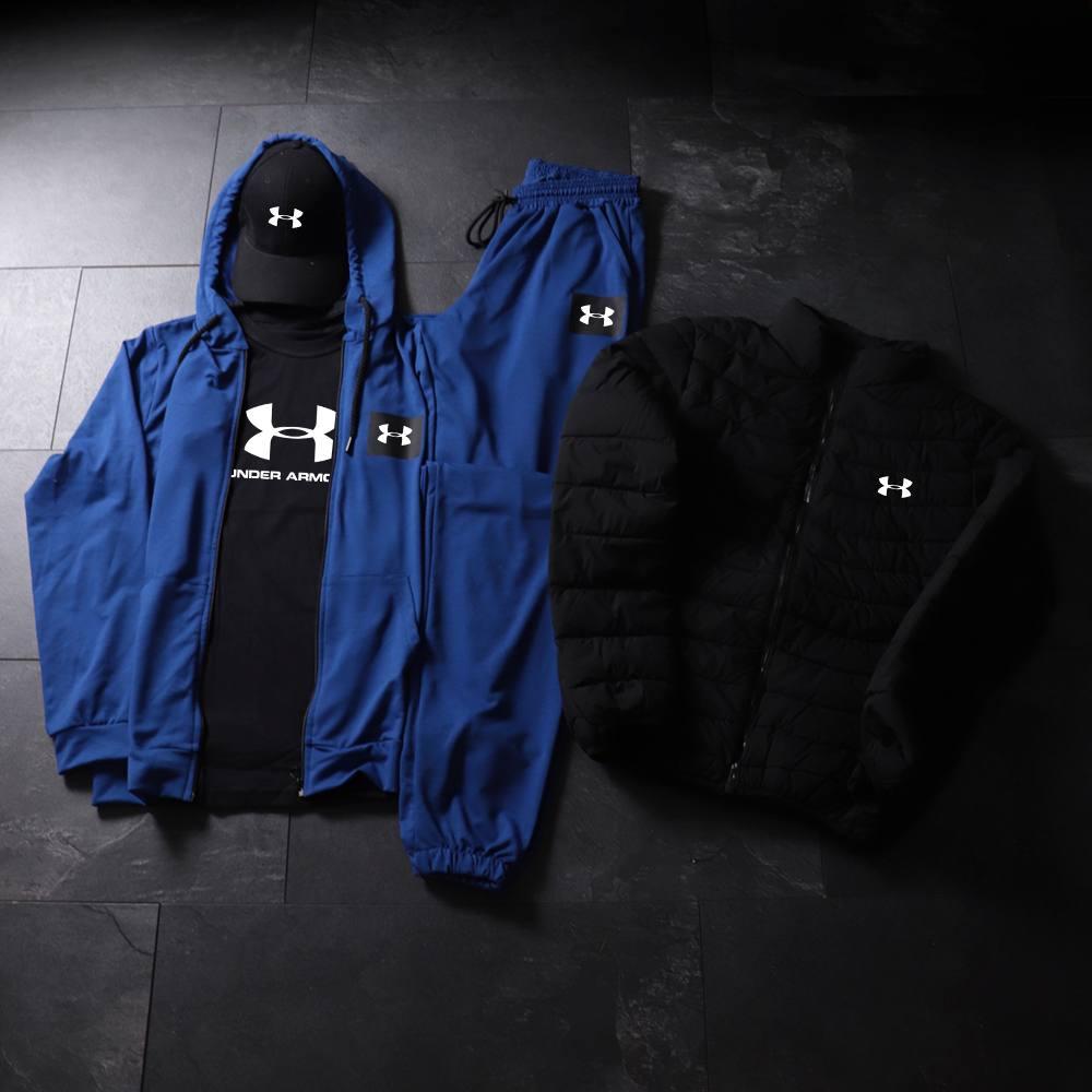 Спортивний костюм Under Armour чоловічий куртка кофта штани футболка кепка на весну осінь андер армор синій