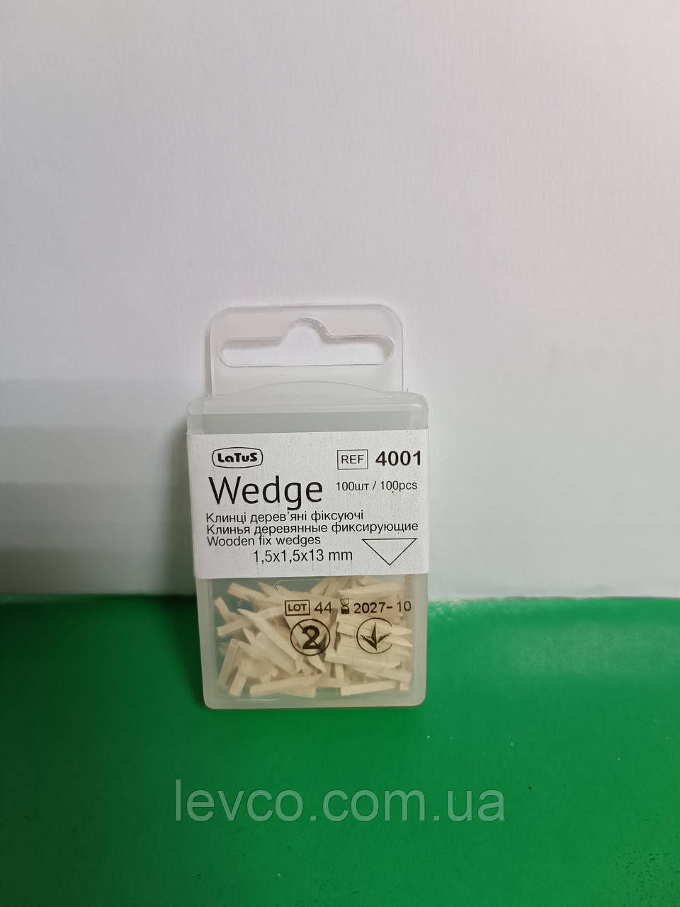 КЛИНЦІ ДЕРЕВЯНІ ФІКСУЮЧІ БІЛІ ЛАТУС(Latus) 100 шт, фото 1