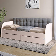 Дитяче односпальне ліжко LION Л-7 з шухлядами та ламелями 90x200 см Рожевий (LION-041085)