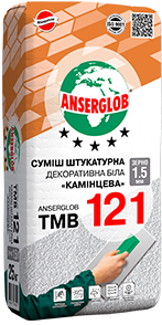 ТМВ 121 25 кг Суміш штукатурна декоративна "камінцева" 2.0 мм біла ANSERGLOB (48шт./поддон), фото 1