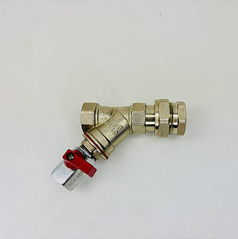 Фільтр механичного очищення 3/4" ВВ американка+кран злив 3/8" нікель KVANT Dis