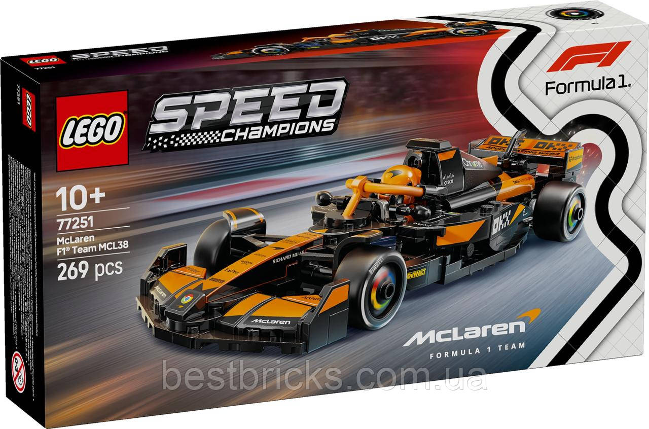 Конструктор Lego Speed Champions Автомобіль для перегонів McLaren F1 Team MCL38 77251, фото 1