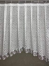 Готова фіранка, арка жаккард Версачі біла(3м. 4м. 5м.) (мереживо біло з сірим)  (1,55) на (1,25)