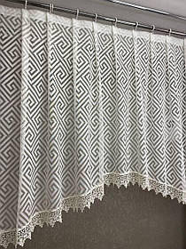Готова фіранка, арка жаккард Версачі айворі (3м. 4м. 5м.) (мереживо айворі)  (1,55) на (1,25)