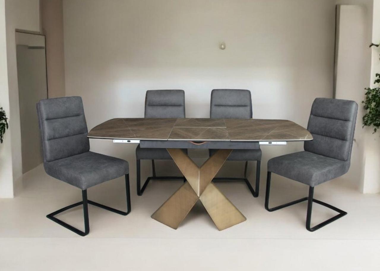 Стіл розкладний в сучасному стилі  з іспанською  керамічною стільницею  Cancun Т7703   Evrodim