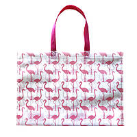 Екосумка з друком "Фламінго" 450 х 315 мм біла (спанбонд)