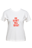 Футболка жіноча біла DNA з принтом "Do what you love"