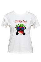 Футболка жіноча біла DNA з принтом "Summer time"