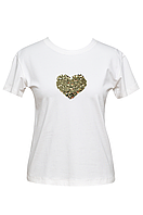 Футболка жіноча біла DNA з принтом "Heart Gold"