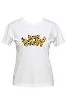 Футболка жіноча біла DNA з принтом "Wow gold"