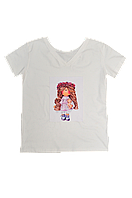 Футболка жіноча біла DNA з принтом "Girl"