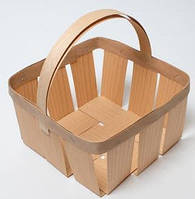 Екопаковка кошика 160*160*100 мм, плетена форма з дерева (шпона)