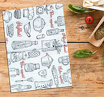 Рушник кухонний "Приємного апетиту" 50 х 45 см (салфетка кухонна) Бавовна