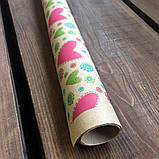 Подарунковий Крафт папір LOVE&HOME Кольорові сердечки 0,7х1 м 70 г/м² (1PAPPR88), фото 2