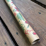 Подарунковий Крафт папір LOVE&HOME Xmas 0,7х1 м 70 г/м² (1PAPPR94), фото 2