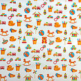 Подарунковий крейдований папір LOVE&HOME Іграшки 0,7х1 м 70 г/м² (1PAPPR70), фото 3