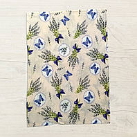 Рушник кухонний "Метелики лаванда" 30 х 50 см (салфетка кухонна) Бавовна