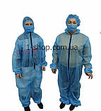 Комбінезон захисний одноразовий з спанбонду (Щільність 28г/м2) (кольори в асортименті), фото 3