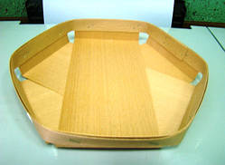 Екокупаковка з дерева (шпона) тарілки для овочів і фруктів 165*165*25 мм