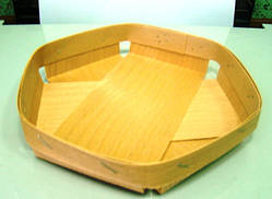 Екокупаковка з дерева (шпона) тарілки для овочів і фруктів 120*120*25 мм