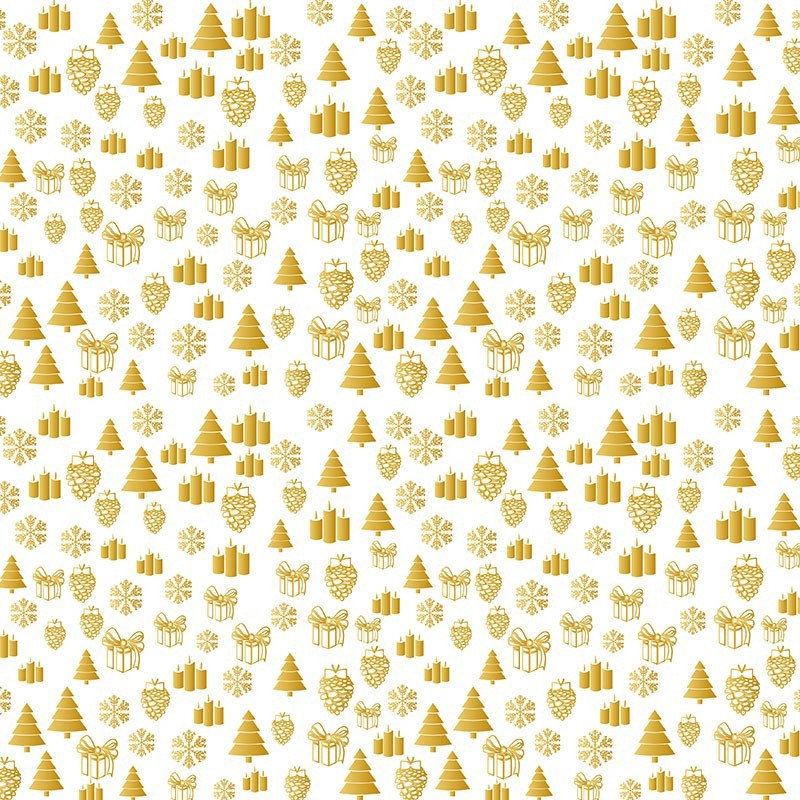 Подарунковий крейдований папір LOVE&HOME Ялинки Gold 0,7х2 м 70 г/м² (1PAPPR33)