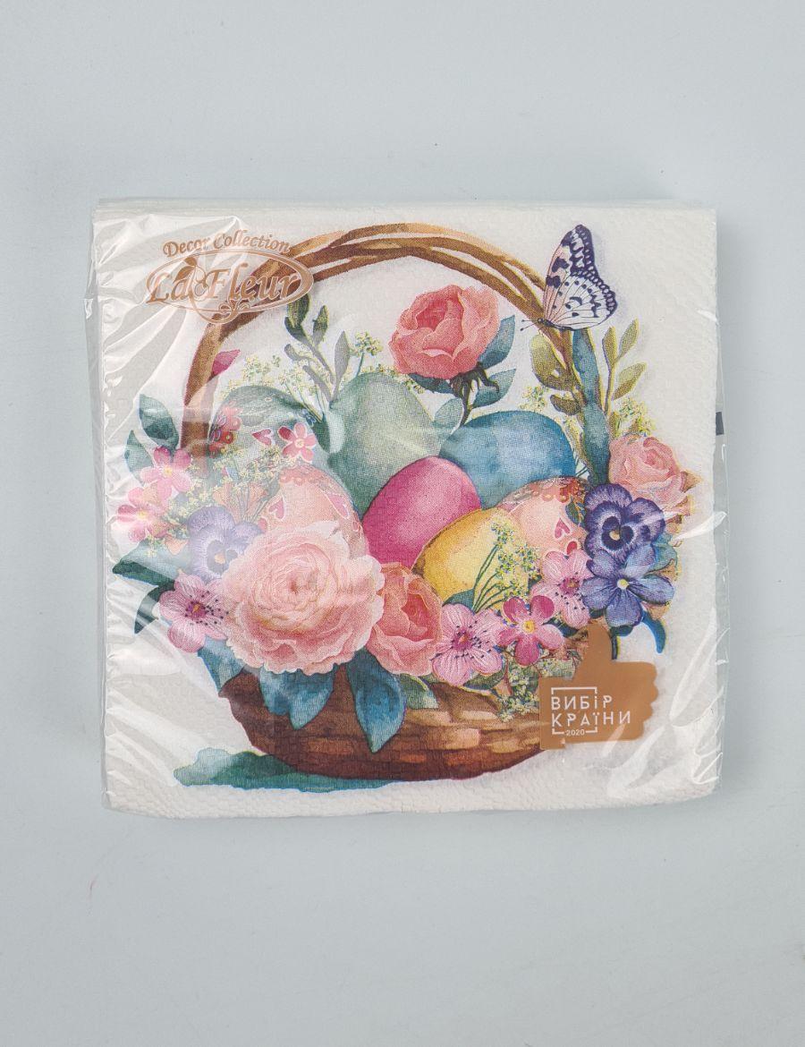 Великодня паперова двошарова серветка (ЗЗЗХЗ, 16 шт.) La Fleur "Краса Великодня "722 (1 пачка)