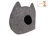 Будиночок-лежак "вушники" для котів і собак (напіввовна)., фото 2