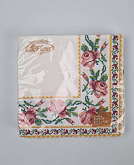 Паперова двошарова серветка (ЗЗДЗЗ, 16 шт.) La Fleur Вишита троянда (1 пачка)