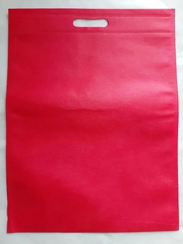 Екосумка зі спанбонду з прорізними ручками, плоска, 35*40 см, червона