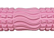 Масажний ролик EasyFit Wavyspines 33 см Рожевий, фото 2