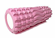 Масажний ролик EasyFit Wavyspines 33 см Рожевий, фото 3