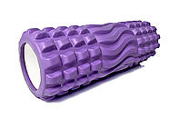 Масажний ролик EasyFit Wavyspines 33 см Фіолетовий, фото 4