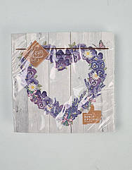 Серветки паперові (ЗЗХЗЗ, 18 шт.) "Квіткове серце" Luxy (1 пачка)